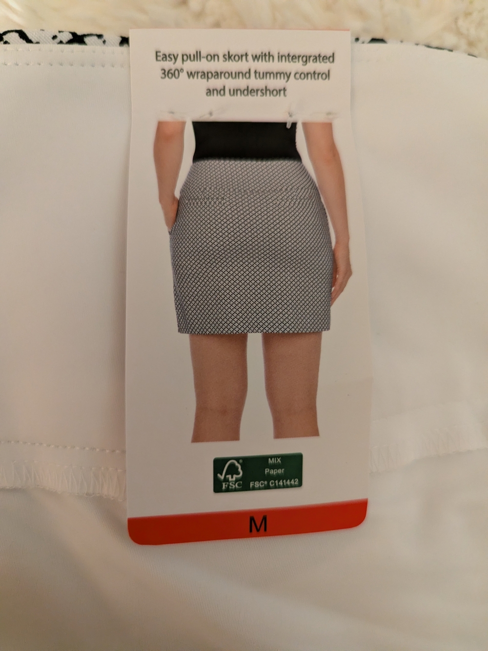 Up! Pull-On Skort 360°  Tummy Control - Black/White